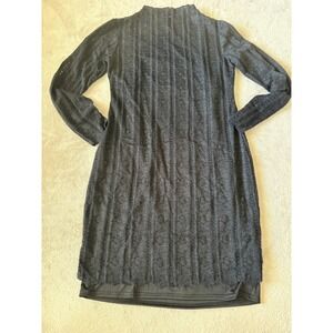 Women Steve Madden Size Large Nafia Lace Dress Sheath Cocktail Long Sleeve Black